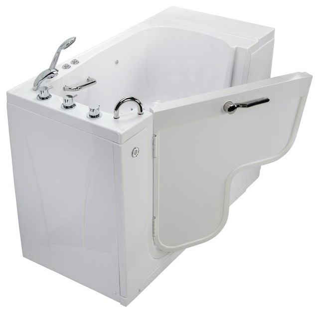 Air MassageHeated Seat WalkIn Bathtub,Left Outward Swing Door, 2" Dual