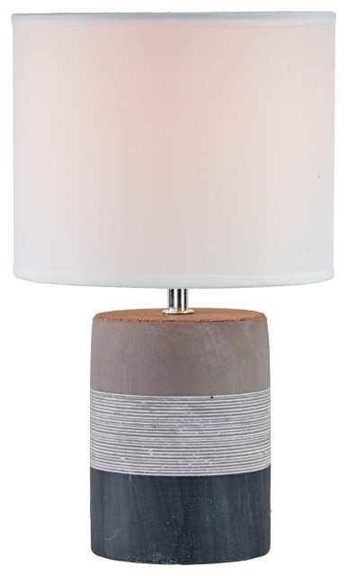 Tri Tone Concrete Table Lamp With Canvas Shade 13 25 Tri Tone Concrete Table Lamp With