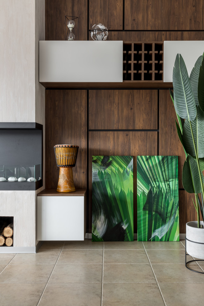 Кухня-гостиная с зеленью