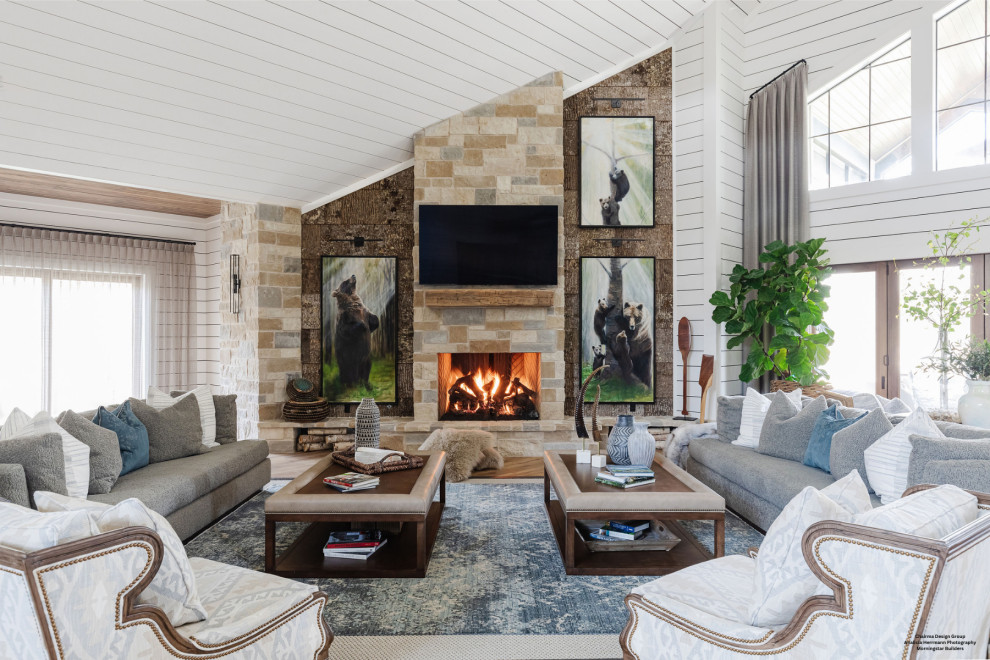 Transitional living room photo in Other