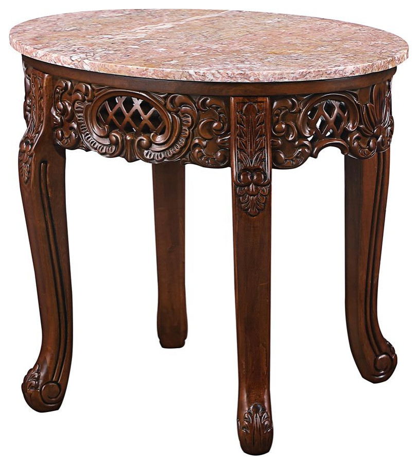 Design Toscano Chantret Marble Topped Side Table Victorian Side