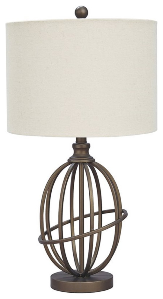 Ashley Furniture Manasa Metal Table Lamp in Bronze