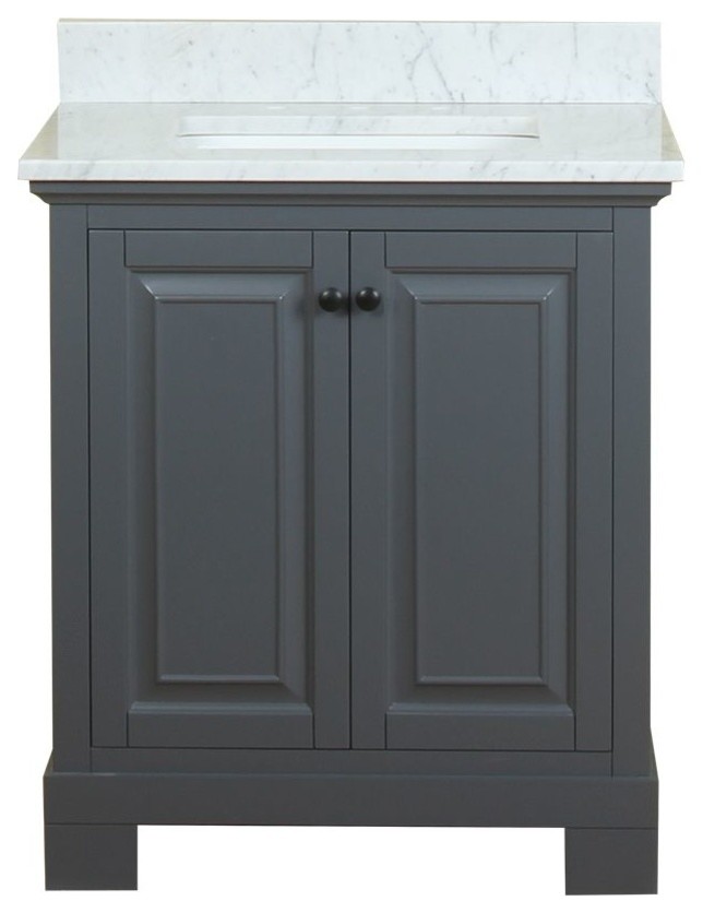 Harrisburg 30" Single Bathroom Vanity, Gray Transitional Bathroom