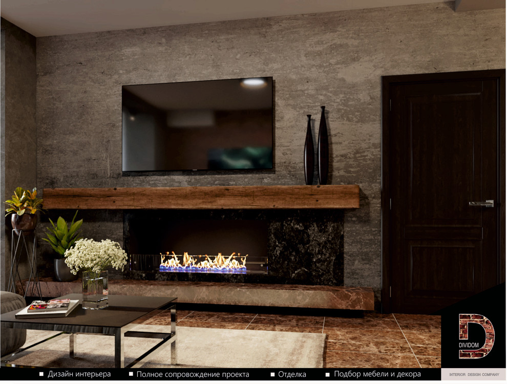 Дизайн гостиной-студии в стиле Лофт