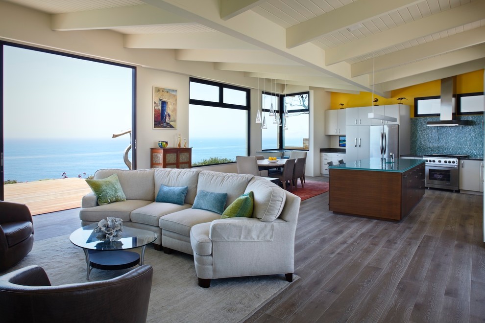 Beach style living room in Santa Barbara.