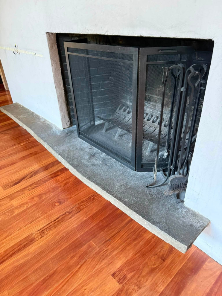 Microcement Fireplace Renovation