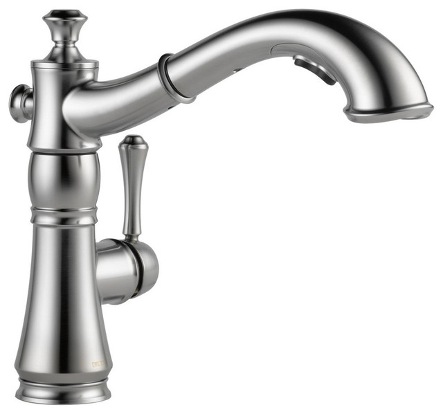Delta Cassidy Single Handle Pull-Out Kitchen Faucet, Arctic Stainless