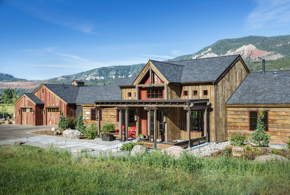 Two-story exterior in Los Angeles With Wood Siding and a Gable Roof.
