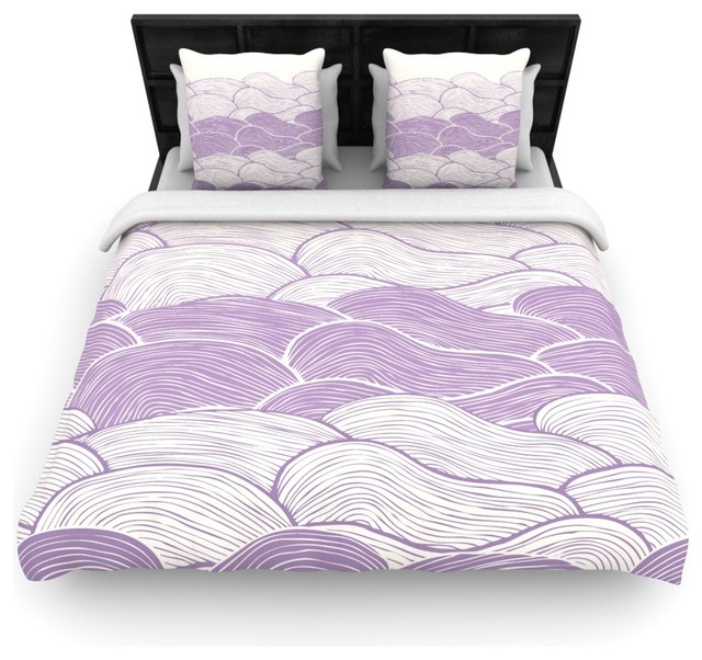 Pom Graphic Design The Lavender Seas Purple Waves Duvet Cover Pom Graphic Design The Lavender Seas Purple Waves Duvet Cover Contemporary Covers And Sets By Kess Global Inc