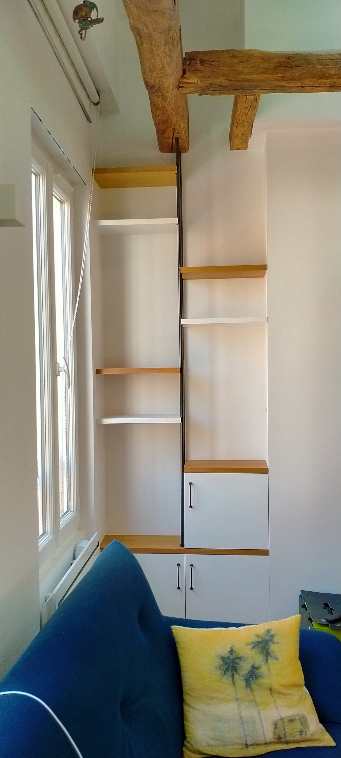 bibliothèque poutre