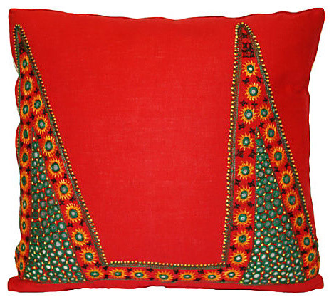 Indian Shisha Mirrored Fabric Pillow