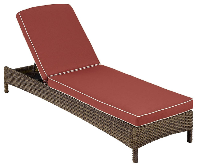 Crosley Bradenton Chaise Lounge With Cushions Transitional Outdoor