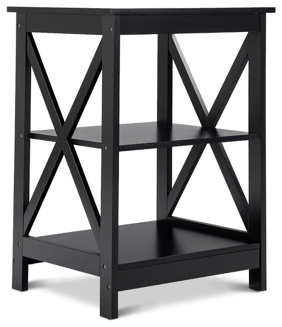 Modern 3 Tier Display Storage Shelf Nightstand Transitional Nightstands And Bedside Tables By Imtinanz Llc