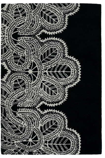 Taru Area Rug, Rectangle, Black-White, 5'x7'6"