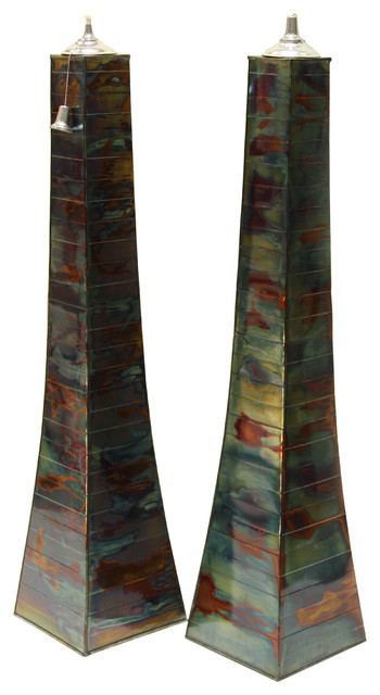 Large Pyramid Torchs, Set of 2, Jungle