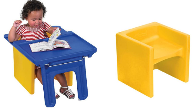 yellow cube chair