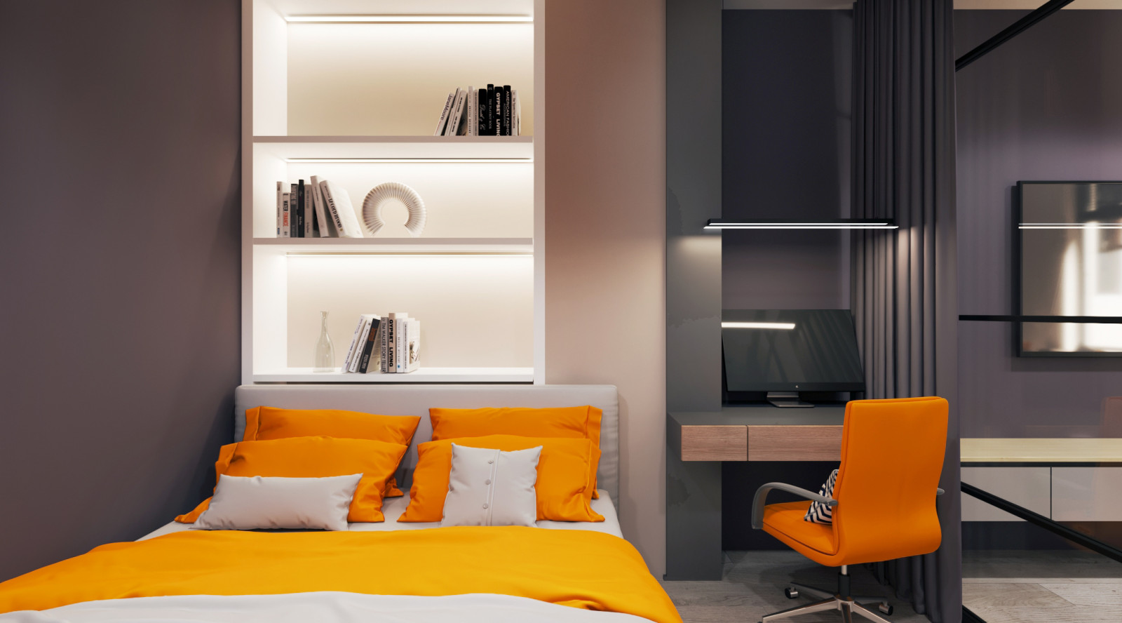 Апельсиновый фреш. Спальня.