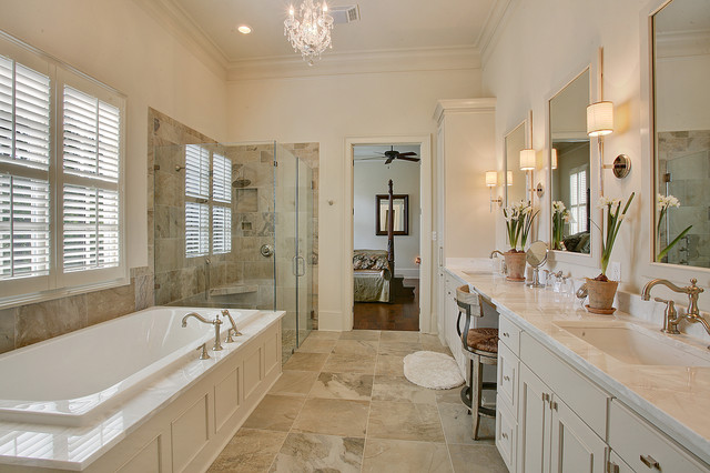 Traditional Master  Suite  Traditional Bathroom  New Orleans by Highland Homes Inc 