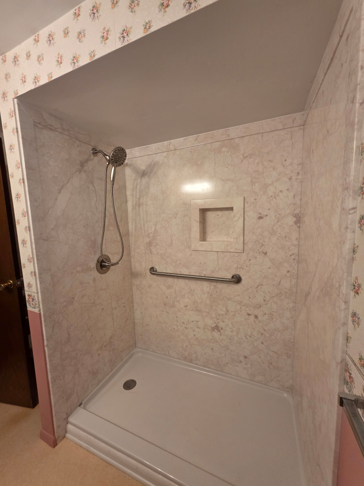 Flexstone shower and new vanity update