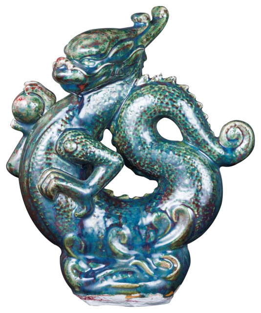 Speckled Green Dragon Statue