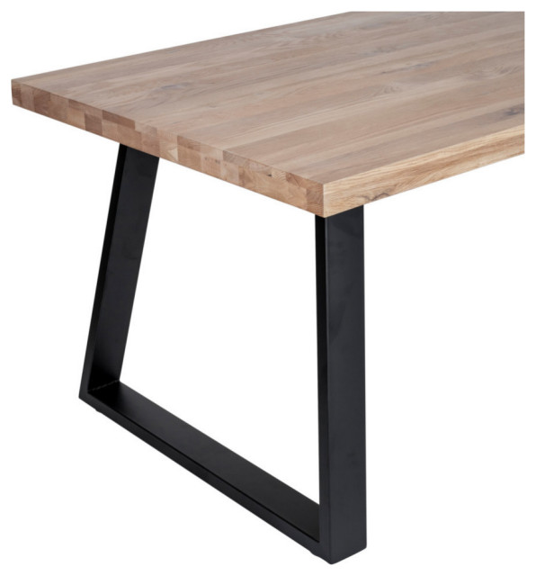 87" Rectangular Live Edge Solid Oak Wood Dining Table for 8 ...