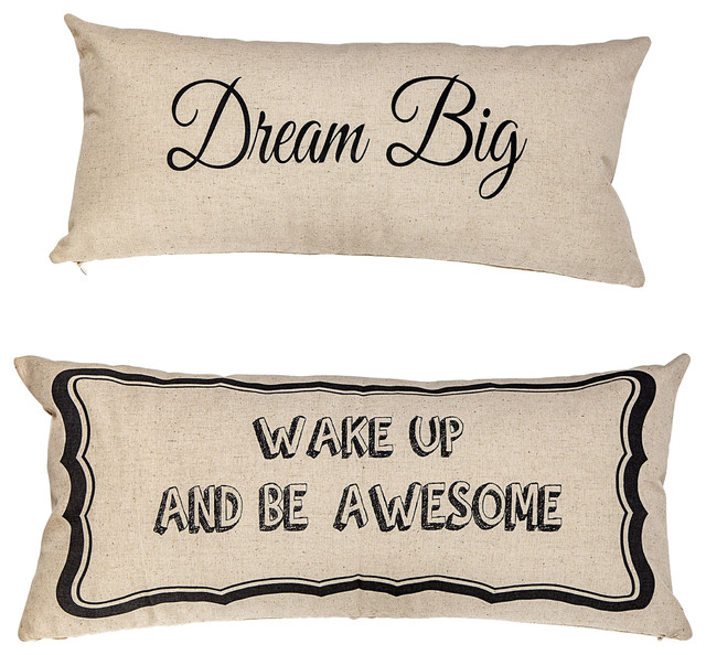 Be Awesome Dream Big Motivational Quotes Double Sided Pillow