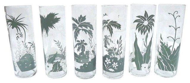 Pre-owned Tropical High Ball Collins Glasses - Set of 6