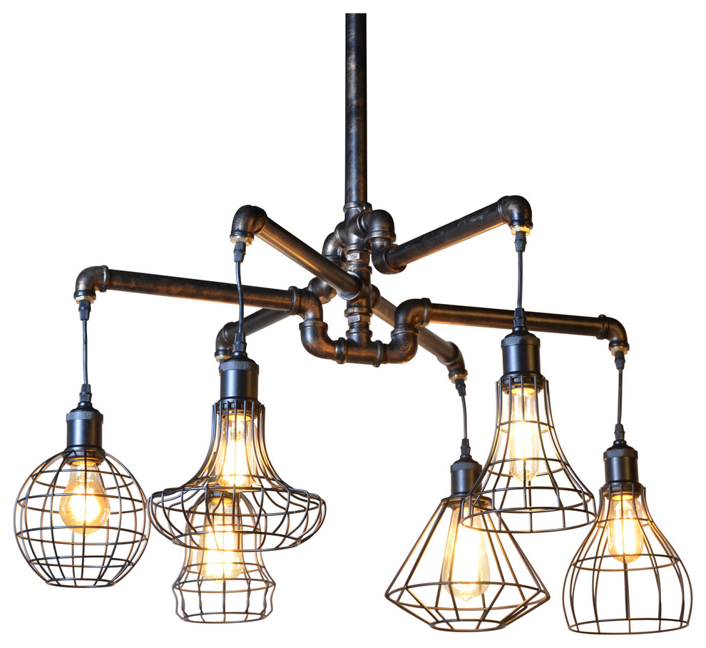 Element Industrial Pipe Ceiling Light Industrial Chandeliers by