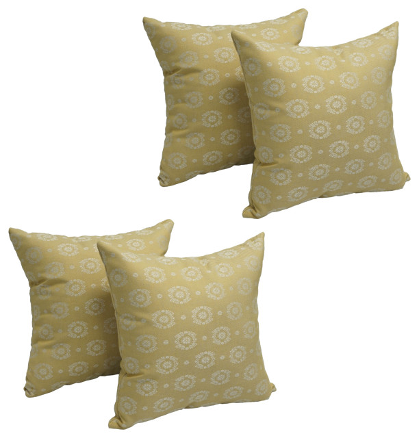 17" Jacquard Throw Pillows With Inserts, Set of 4, Queen Mary