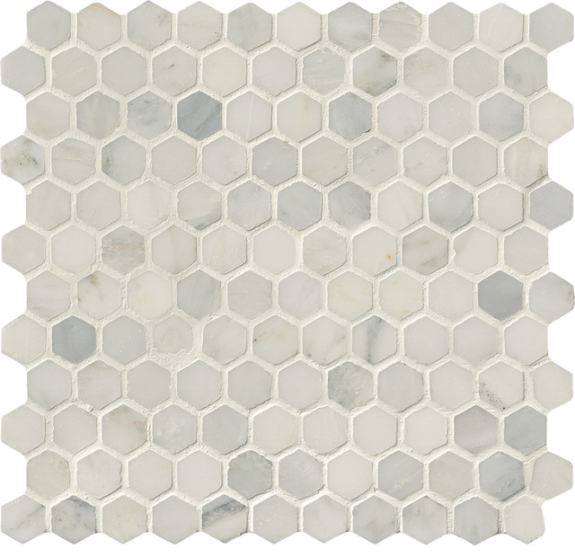 Greecian White Honed Marble Mosaic Tile Sample
