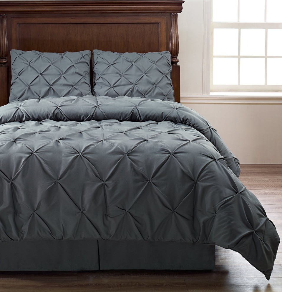 4 Piece Pinch Pleat Puckering Comforter Set by ExceptionalSheets