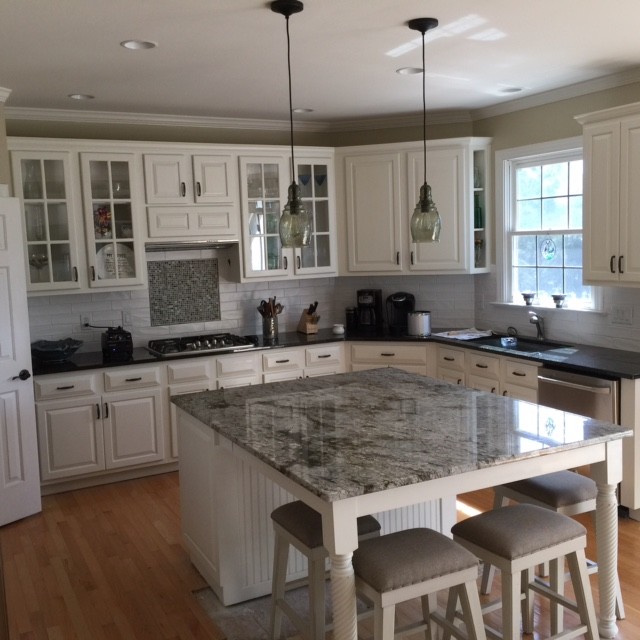Blue Dunes Granite Countertop Farmhouse Kitchen Raleigh By