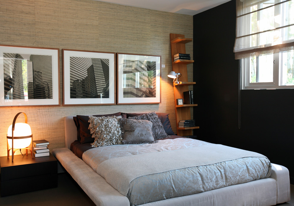 Inspiration for a modern bedroom in Vancouver.