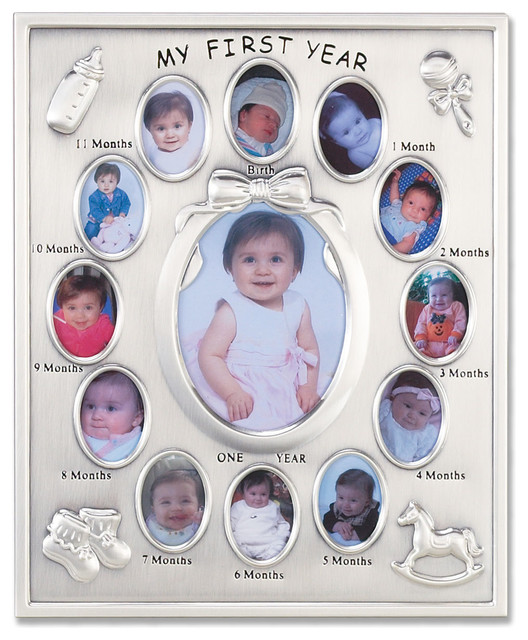 Silver Plated My First Year Picture Frame Traditional Silver Plated My First Year Picture Frame