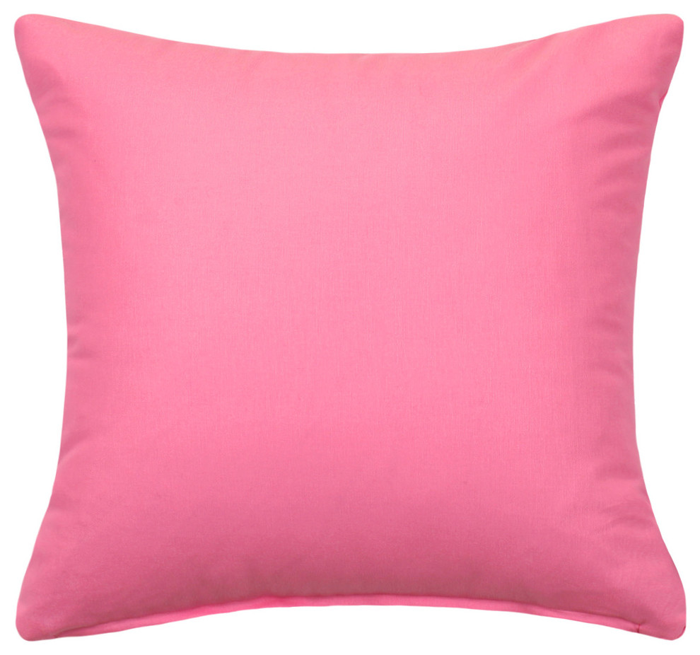 Solid Pink Accent, Throw Pillow Cover, 16"x16" Decorative Pillows
