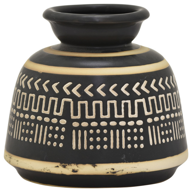 7 5 Black Porcelain Ceramic Ceramic Vase Southwestern Vases