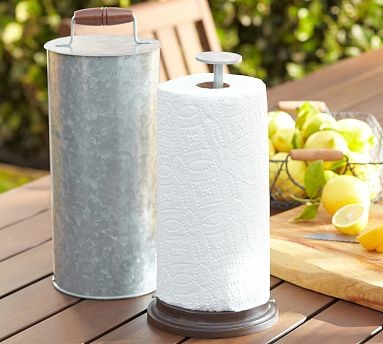 Galvanized Metal Outdoor Kitchen Paper Towel Holder