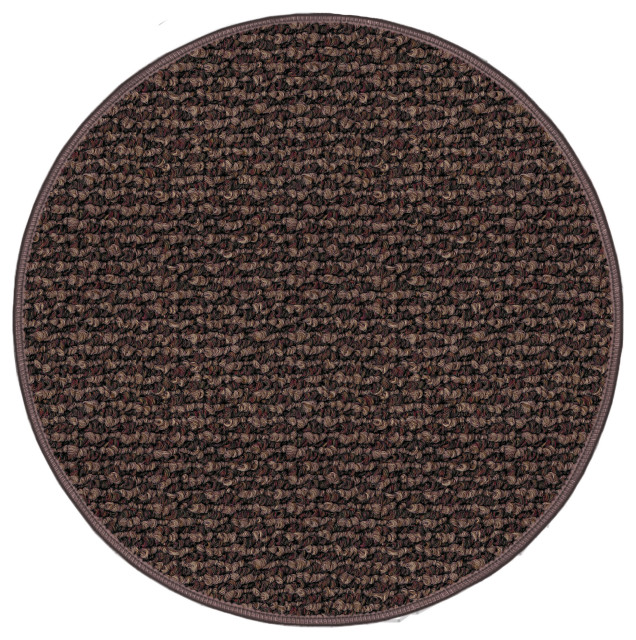 Nugget Indoor/Outdoor Carpet, Soft Textured Loop Rugs, Round 5' Contemporary Rugs by