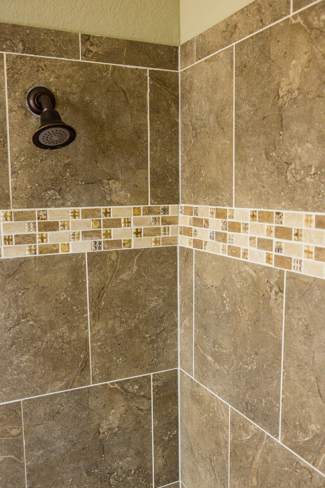 Example of a transitional bathroom design in Austin