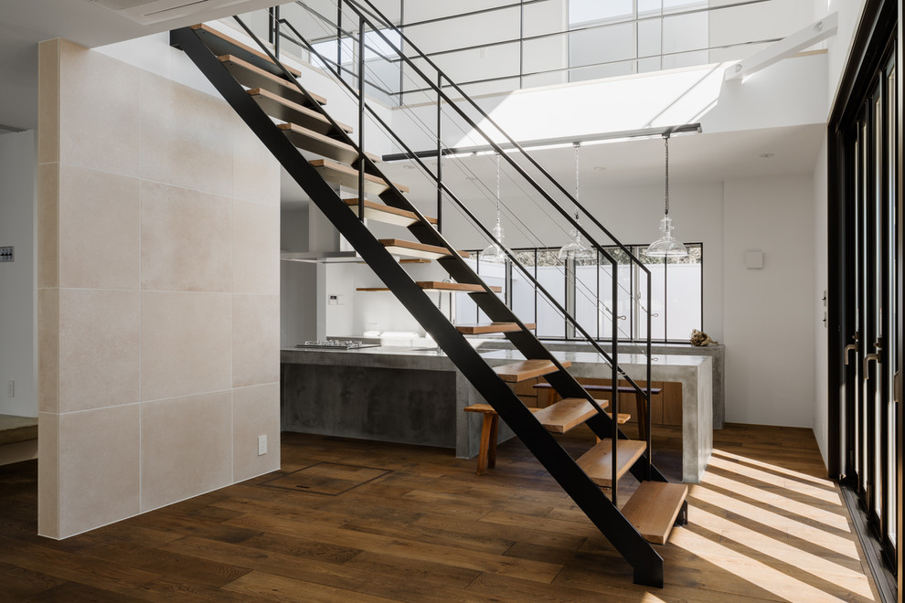 Inspiration for a contemporary staircase remodel in Other