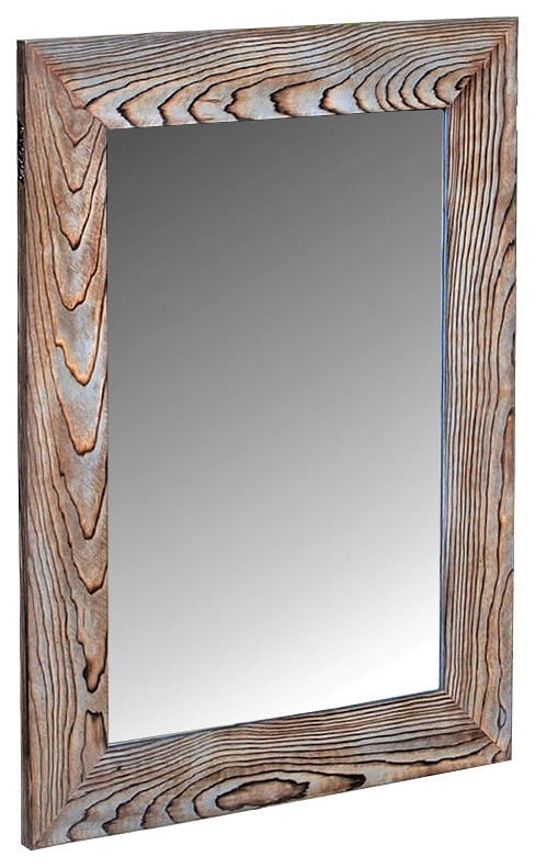Blue Reclaimed Wood Wall Mirror, Blue Distressed Wood Mirror