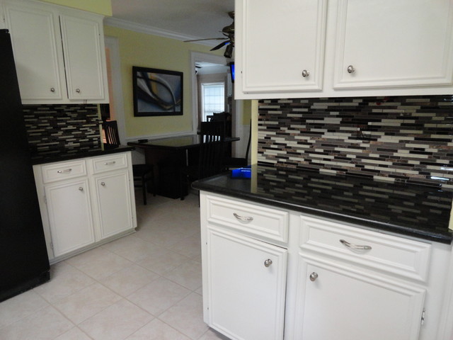 Kitchen Glass Mosaic Tile Floor Tile Paint Before And