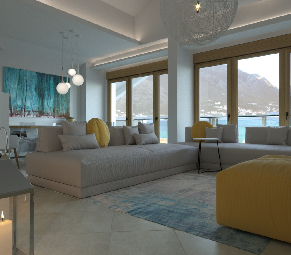 Квартира на мансарде площадью 108 кв.м. в Доброте, Черногория