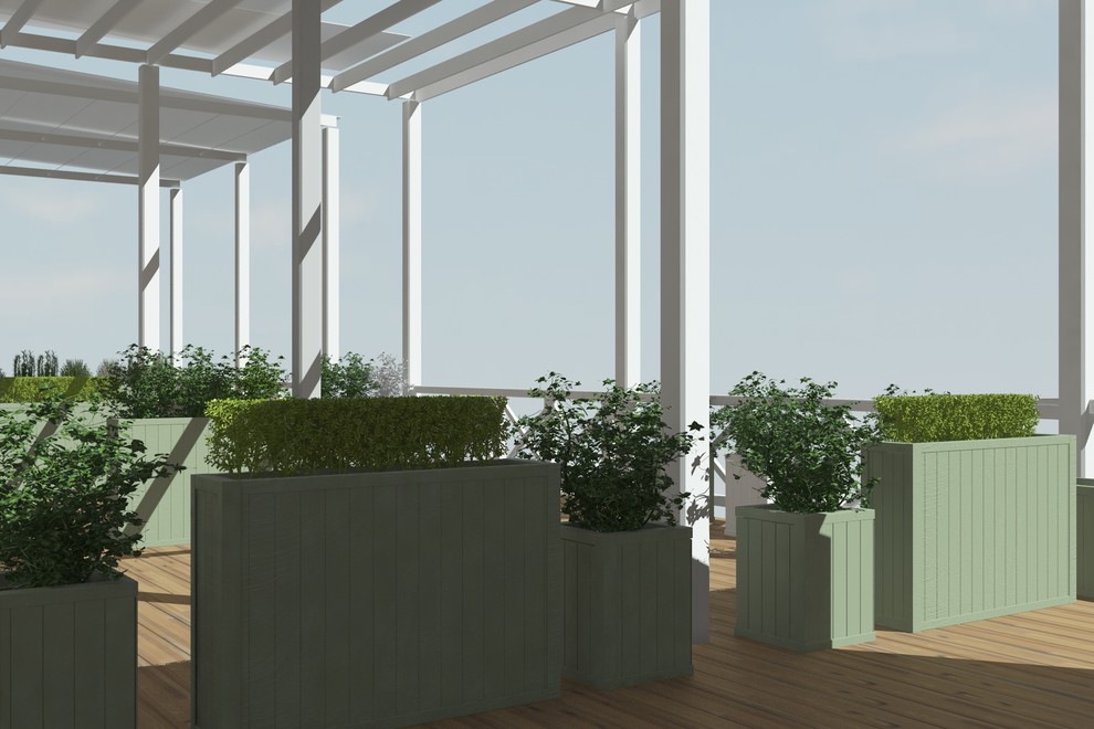 Ресторан "Бохо" олимпийский парк -озеленение кашпо