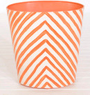 Worlds Away Zebra Print Wastebasket - Orange