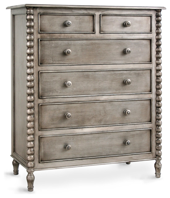 Clarke Highboy Dresser, Tarnished Silver - Traditional ...