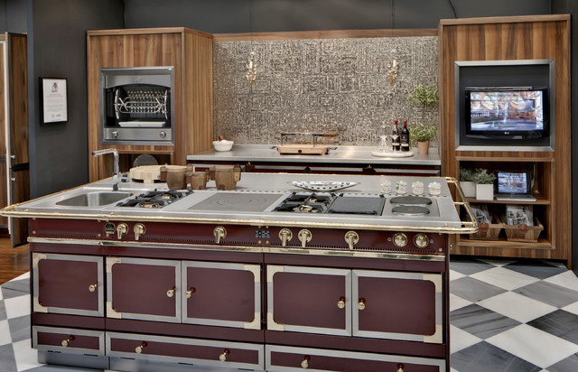 La Cornue Chateau cooktop, Chateau cabinetry and Flamberge rotisserie