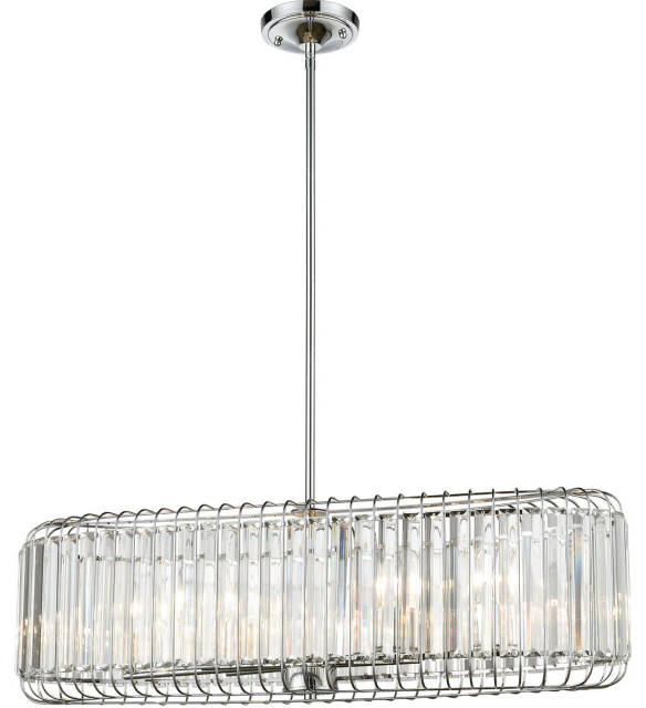 Scottdale 6 Light Island Light, Polished Chrome Transitional