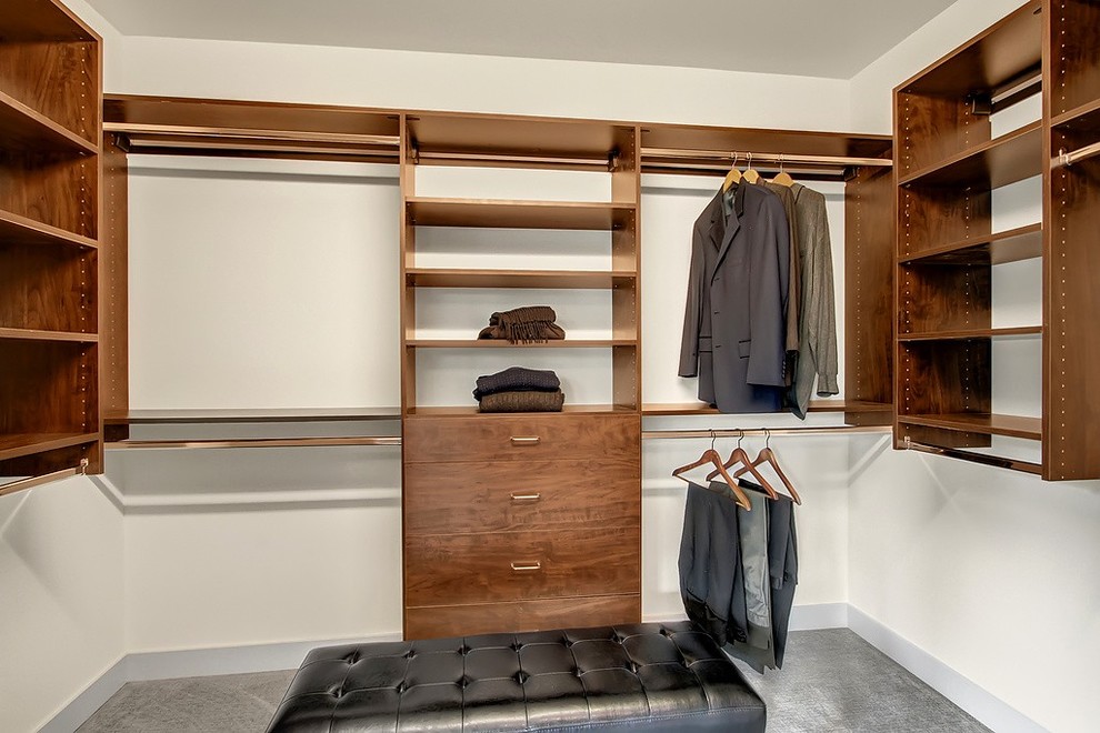 Photo of a modern storage and wardrobe in Seattle.