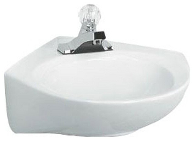 American Standard 0611 001 020 Cornice Corner Wall Mount Bathroom Sink White